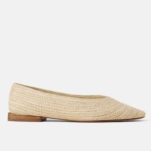 Zara Raffia Ballet Flats